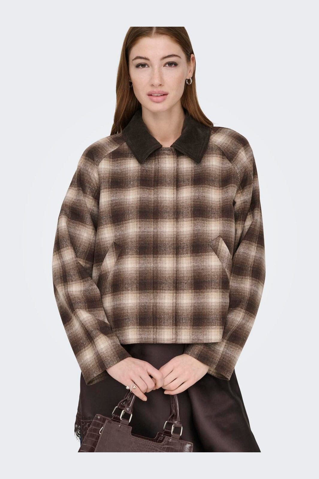Only - Onlkine Checked Cord Jacket Cc - 5009421 Chocolate Martini