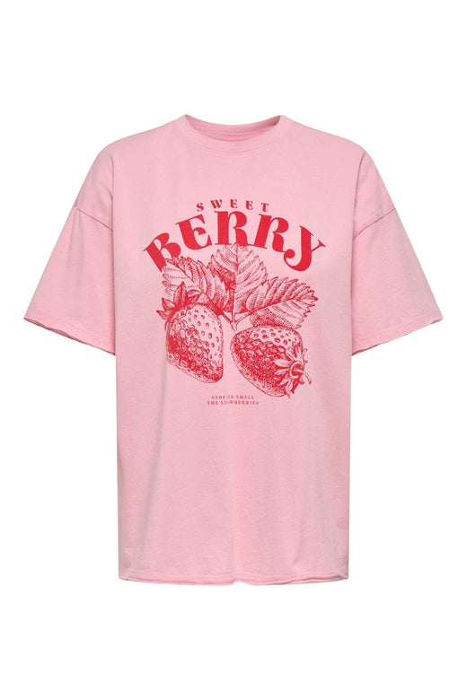 Only - Onlkinna S/S Oversize Top Box - 4962591 Romance Rose Kinna Strawberry Front