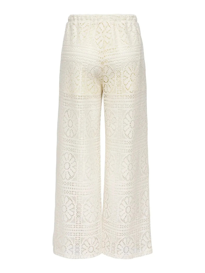 Only - Onllian Lace Wide Pants - 4990769 Birch Bukser 