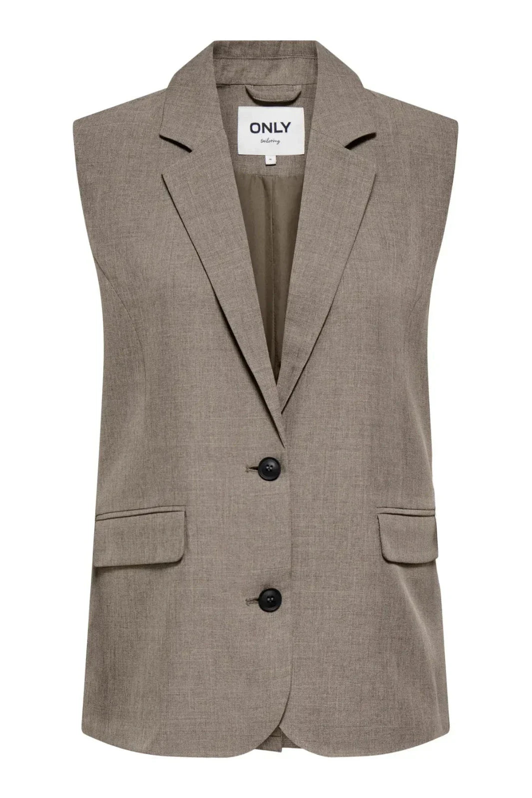 Only - Onllinda S/L Mel Oversize Waistcoat Tlr - 5090457 Major Brown Melange Veste 