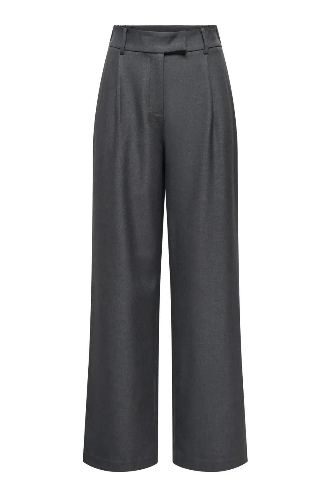 Only - Onllinda Str Mel Pants Tlr - 5034221 Dark Grey Melange Bukser 
