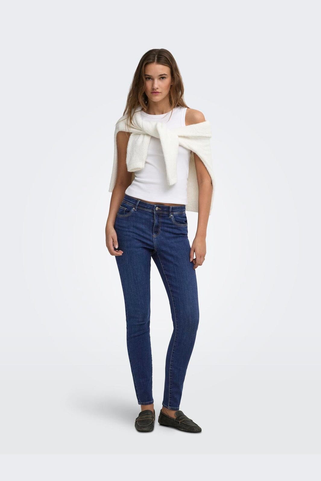 Only - Onllinea Mid Waist Lank - 5153998 Dark Blue Denim