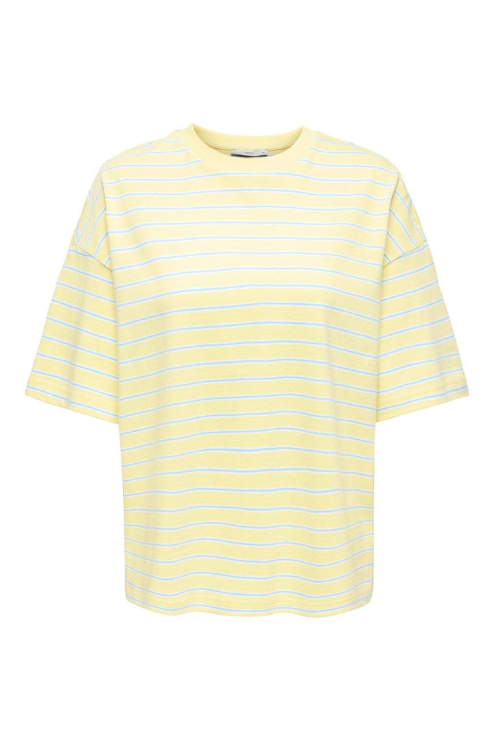 Only - Onllisa Stripe S/S Top - 5190511 Double Cream Cd/ Blue Stripes