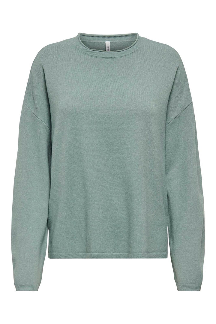 Only - Onlloyal Amalio Ls O-Neck Knt - 4982706 Chinois Green Melange