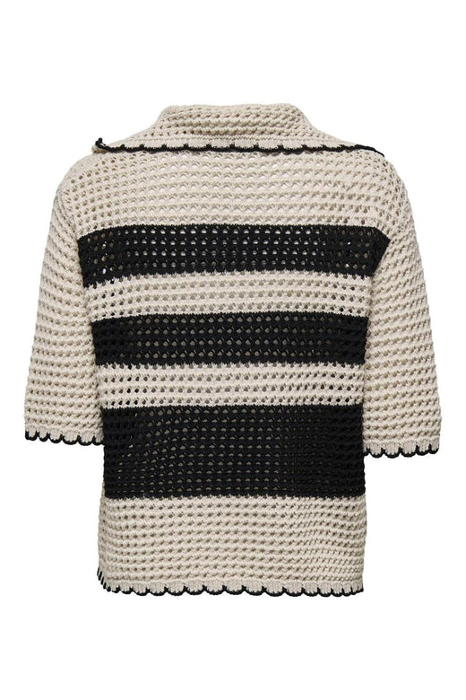 Only - Onllucie Life 3/4 Cardigan Knt 15342215 - 4684747 - Ecru W. Black