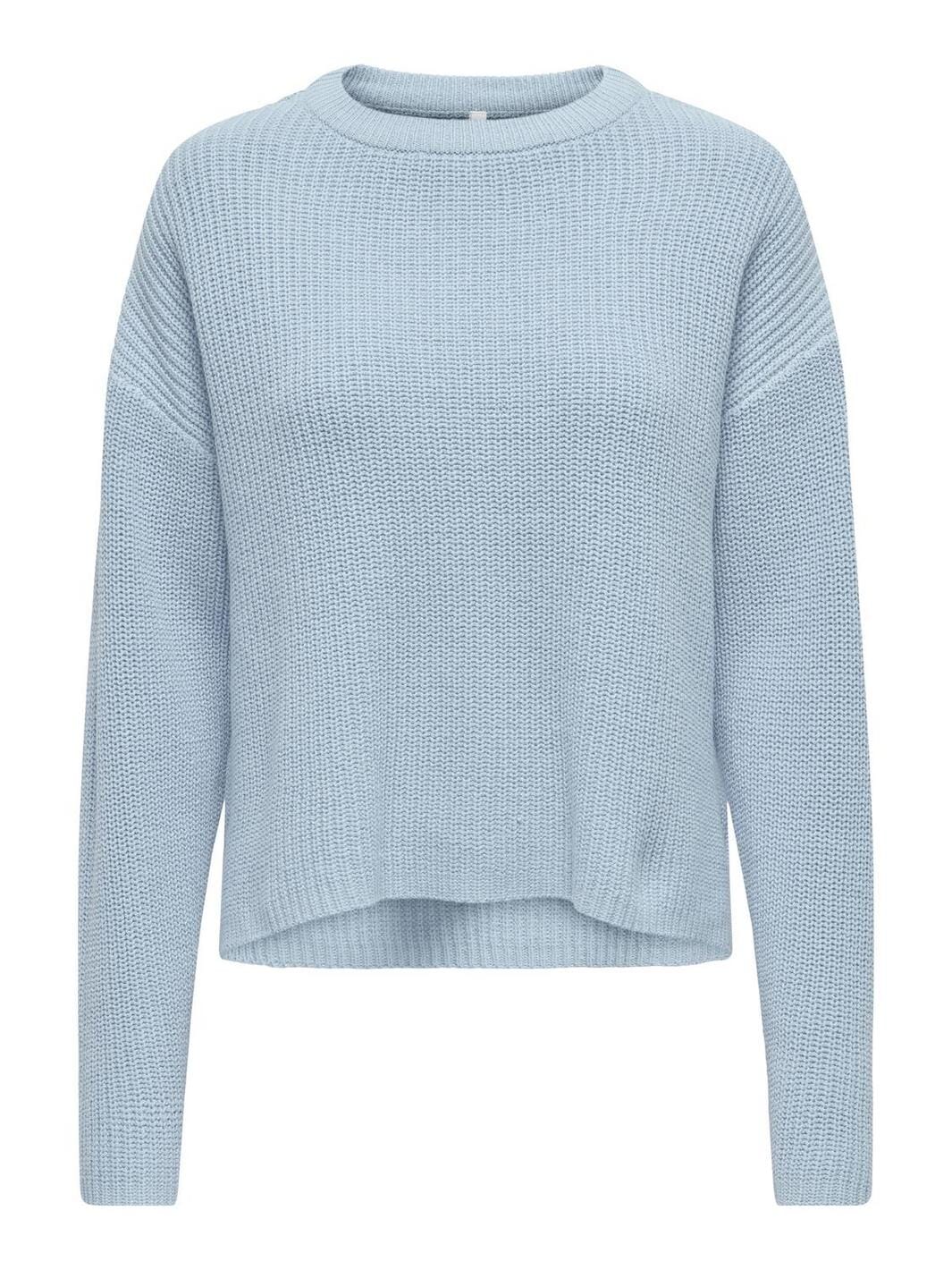 Only - Onlluna Ls O-Neck Pullover Knt Nca - 4676800 Cashmere Blue