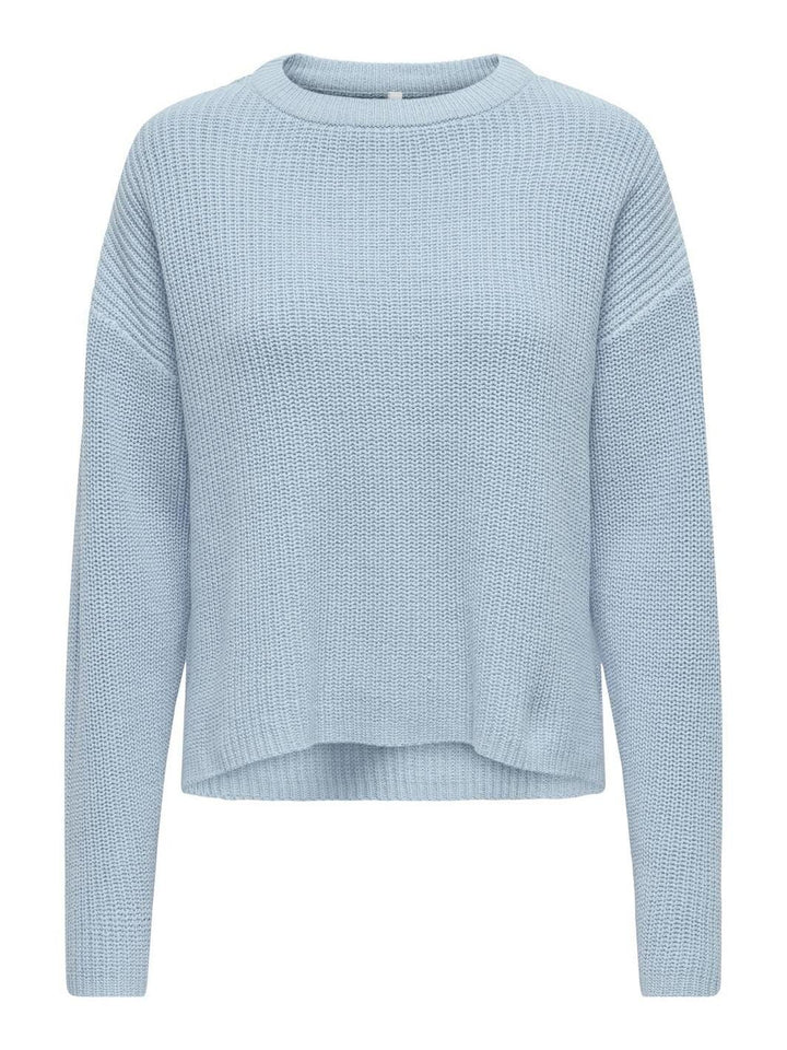 Only - Onlluna Ls O-Neck Pullover Knt Nca - 4676800 Cashmere Blue