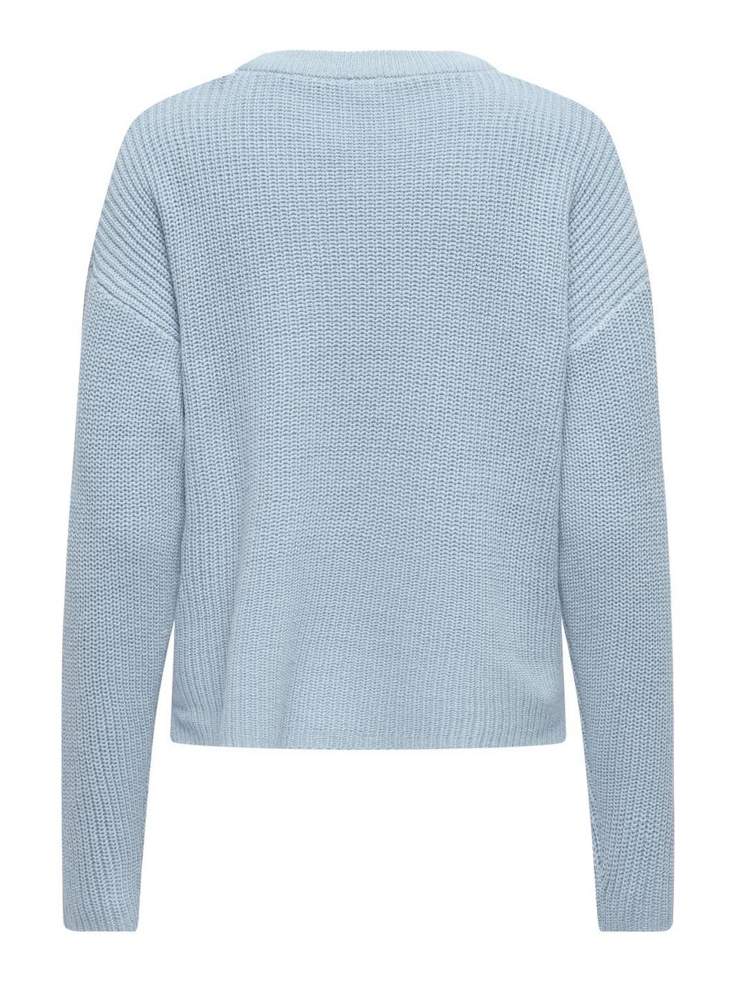 Only - Onlluna Ls O-Neck Pullover Knt Nca - 4676800 Cashmere Blue