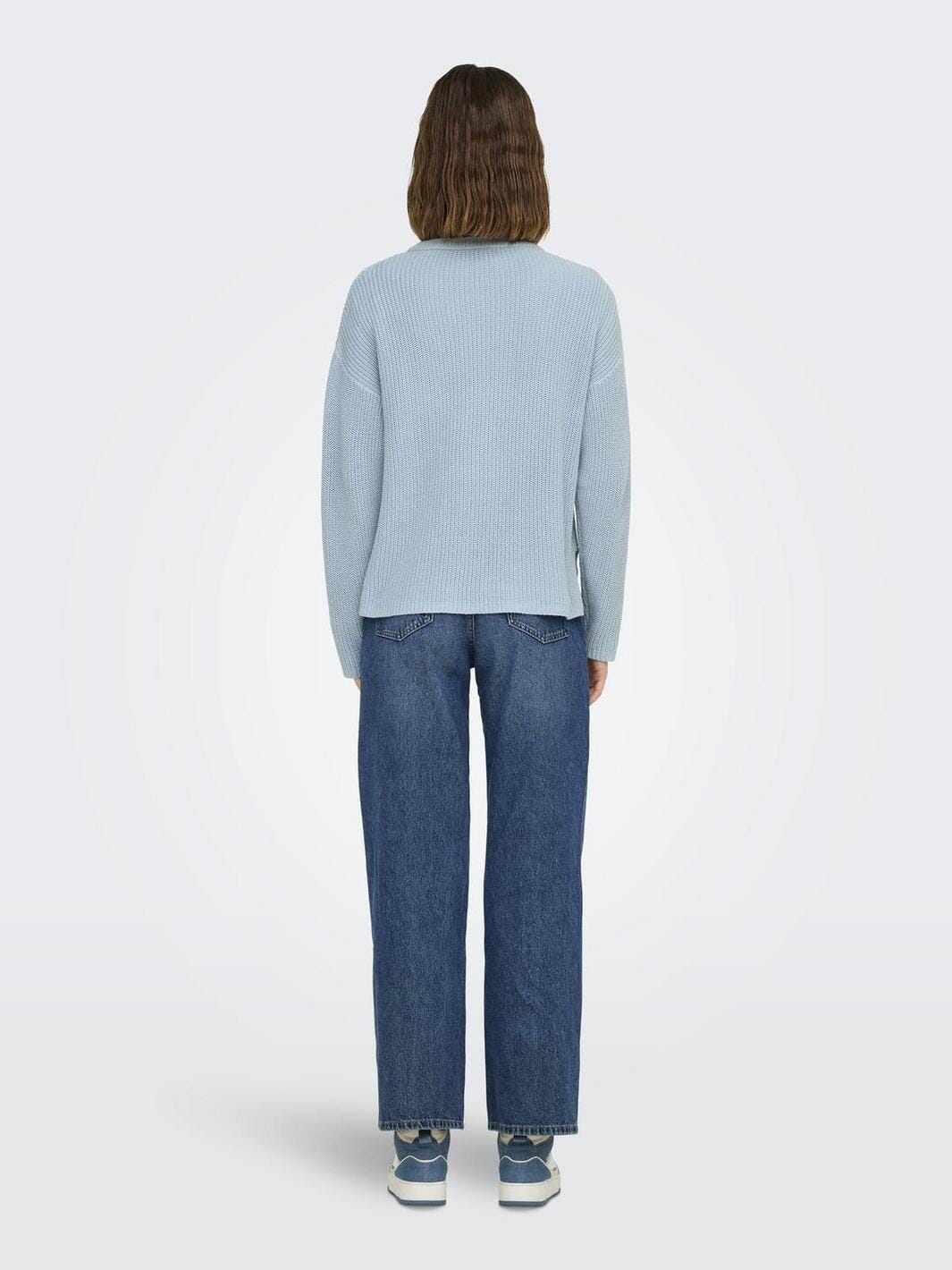 Only - Onlluna Ls O-Neck Pullover Knt Nca - 4676800 Cashmere Blue