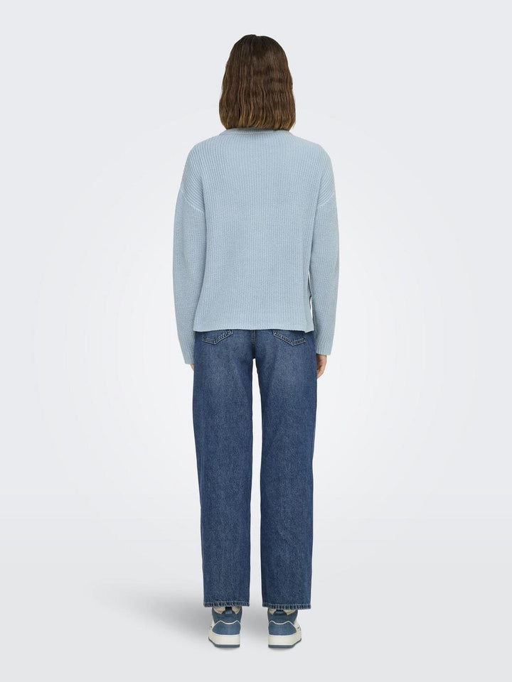 Only - Onlluna Ls O-Neck Pullover Knt Nca - 4676800 Cashmere Blue