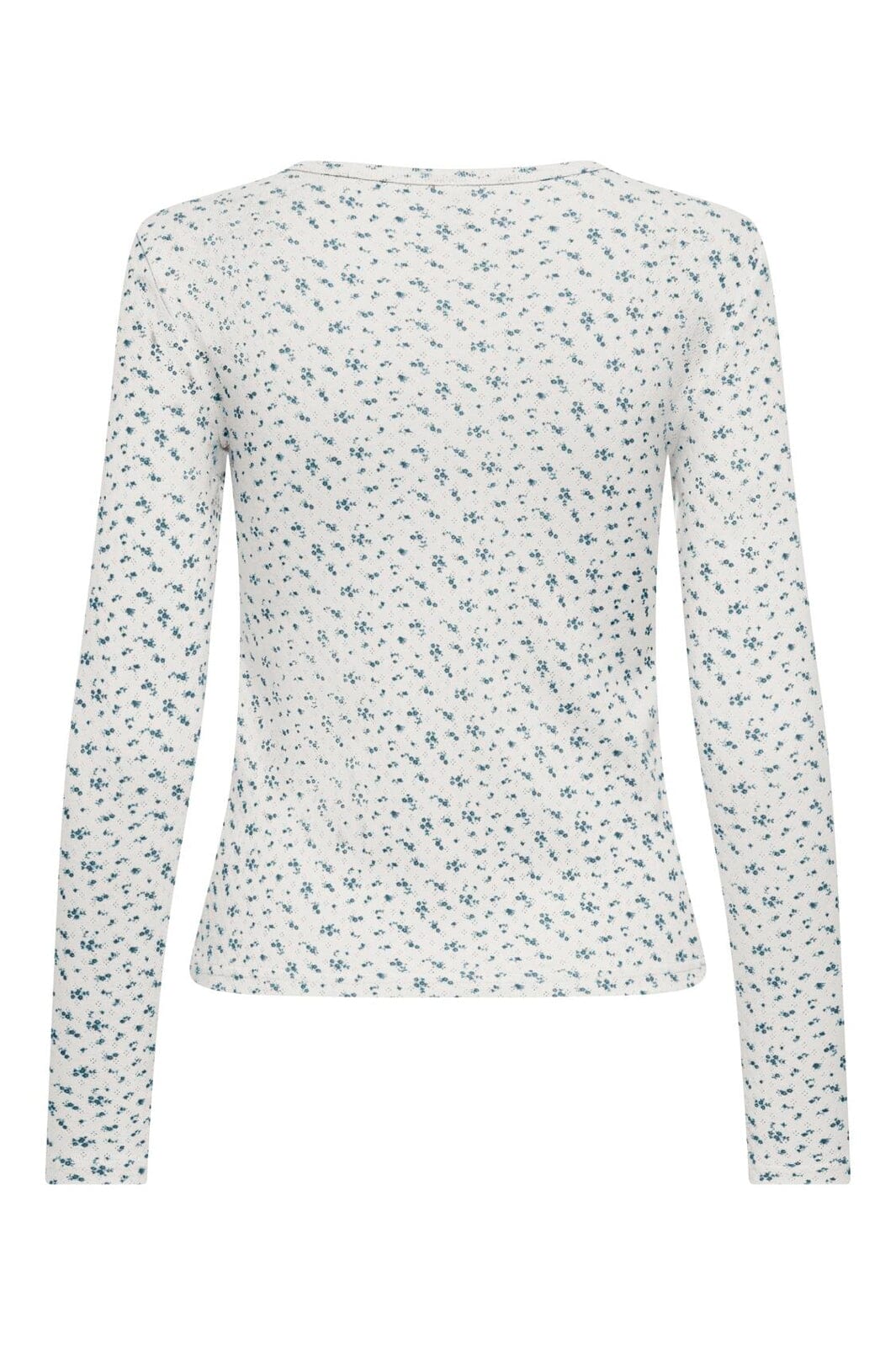 Only - Onlmadison L/S O-Neck Top - 5080716 Cloud Dancer Gry Flower Winter Sky