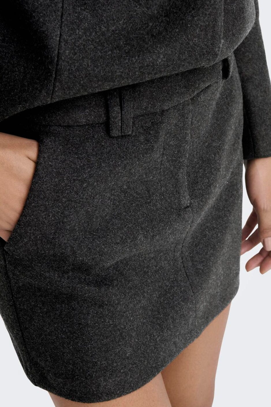 Only - Onlmaika Short Skirt Ox - 4929520 Dark Grey Melange