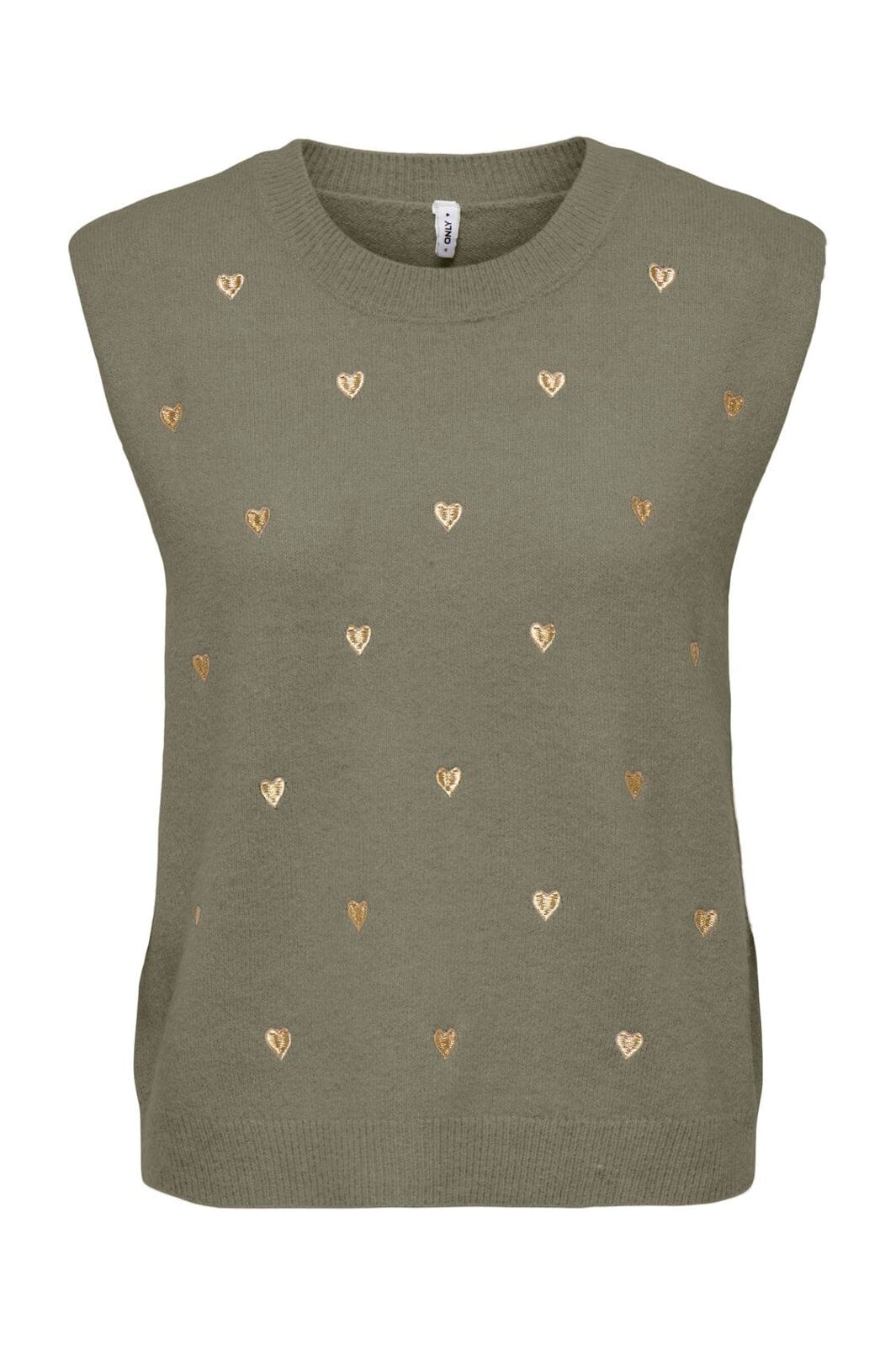 Only - Onlmelody Sl Embroidery O-Neck Knt - 4919770 Mermaid Light Gold Hearts