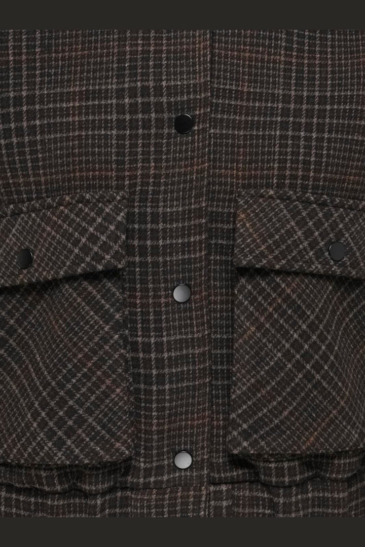 Only - Onlmika Check Bomber Jacket - 5106820 Black Coffee Check