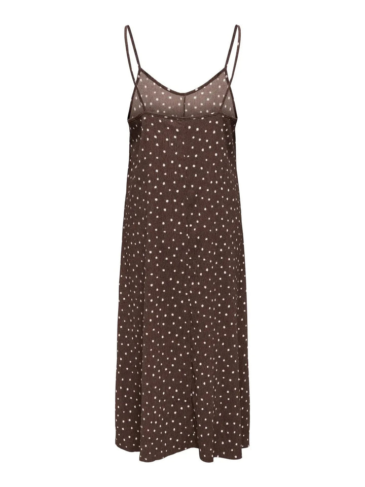 Only - Onlmolly S/L V-Neck Dress - 4989241 Shopping Bag Cloud Dancer Dots (Milly) Kjoler 