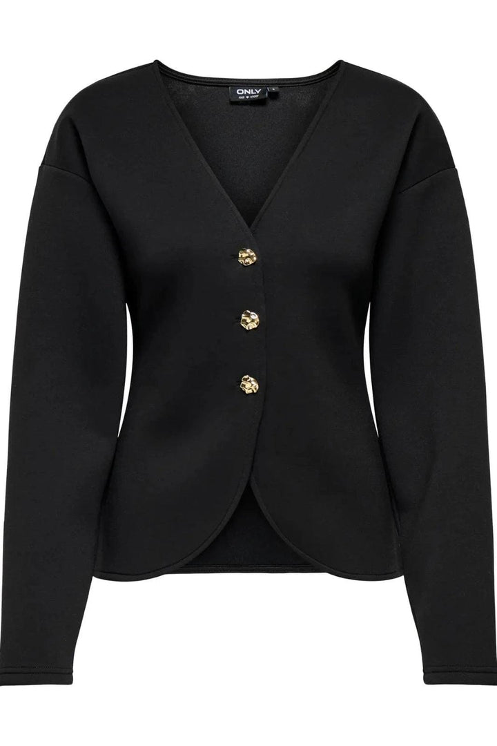 Only - Onlnaomi L/S Cardigan Swt - 4912045 Black Gold Buttons Cardigans 