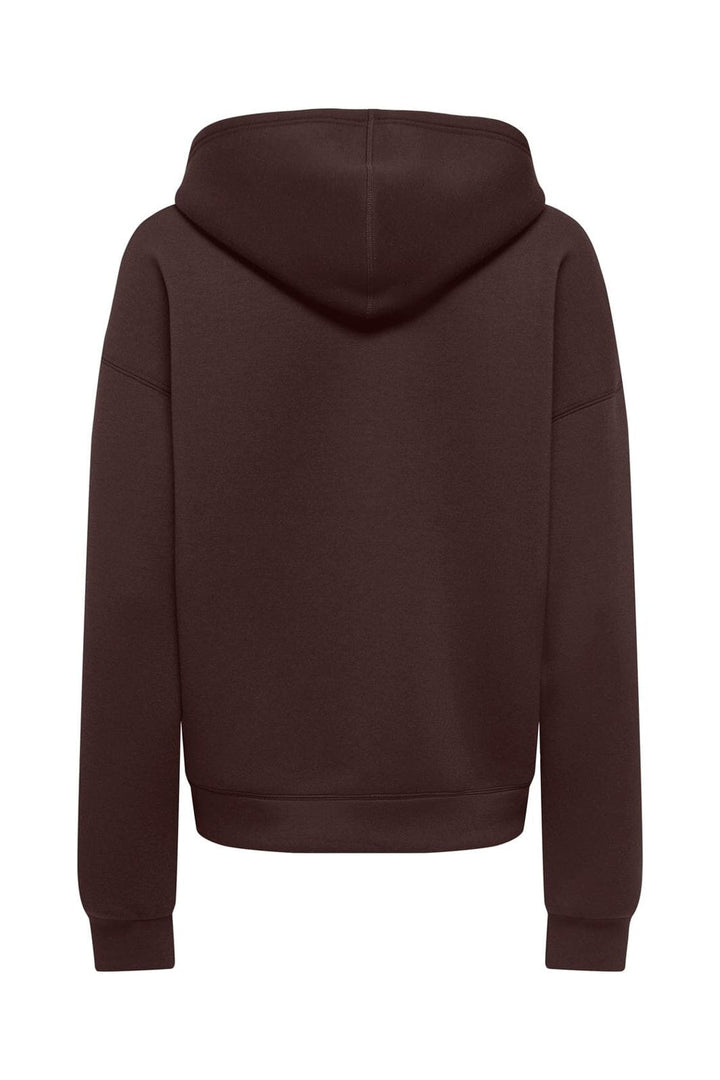Only - Onlnaomi L/S Two-Way Zip Hoodie Swt - 5112667 Coffee Bean