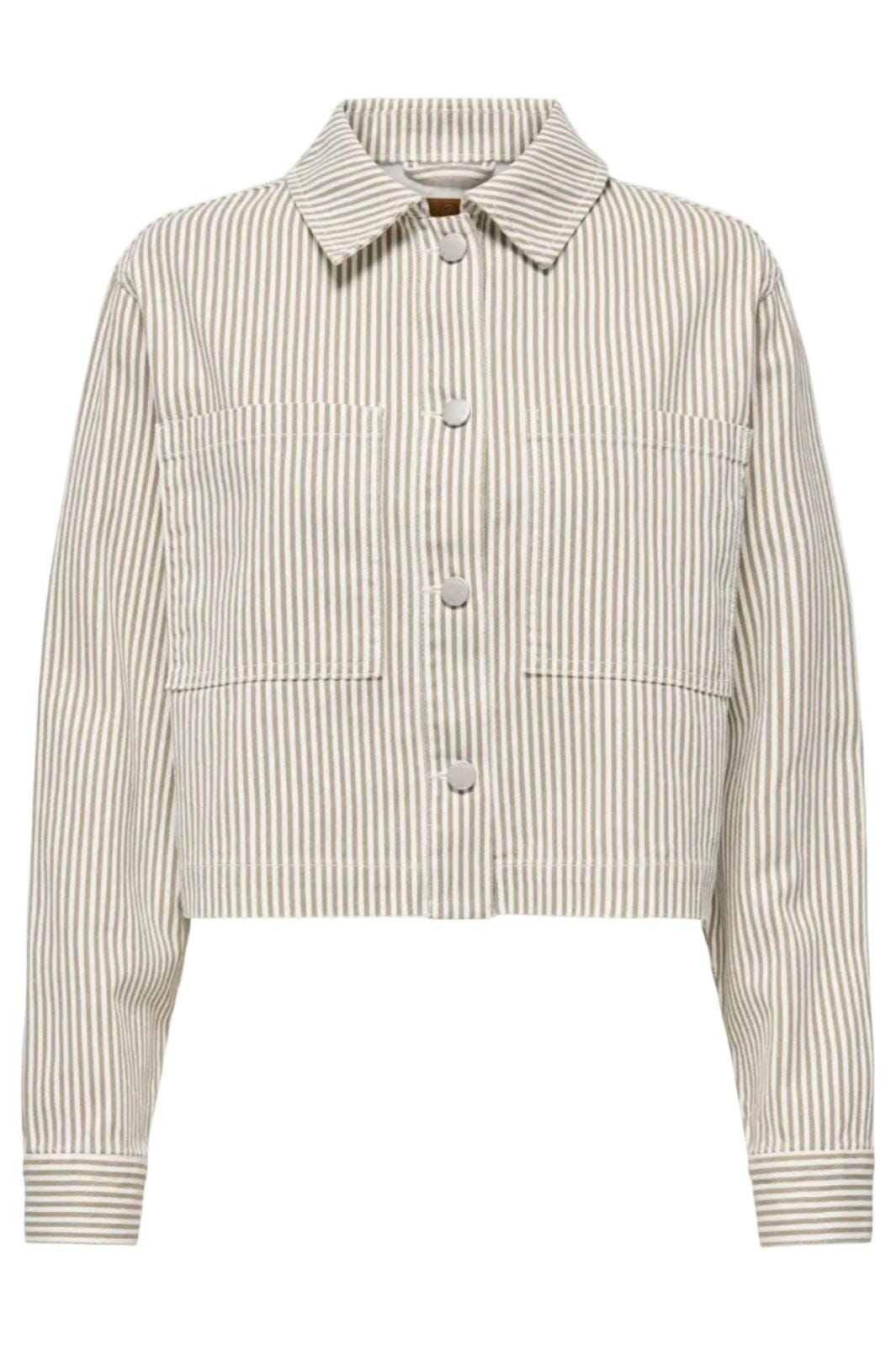 Only - Onlnaomi Stripe Jacket - 4907785 Winter Twig White Jakker 