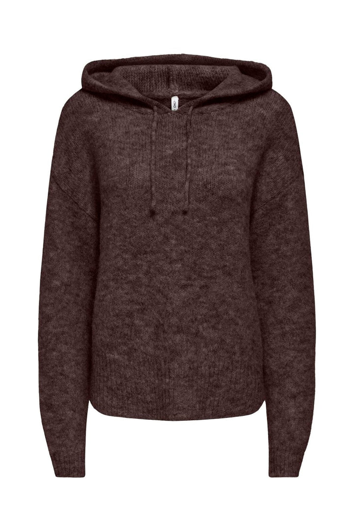 Only - Onlnellie Ls Hoodie Cc Knt - 5100928 Coffee Bean Melange