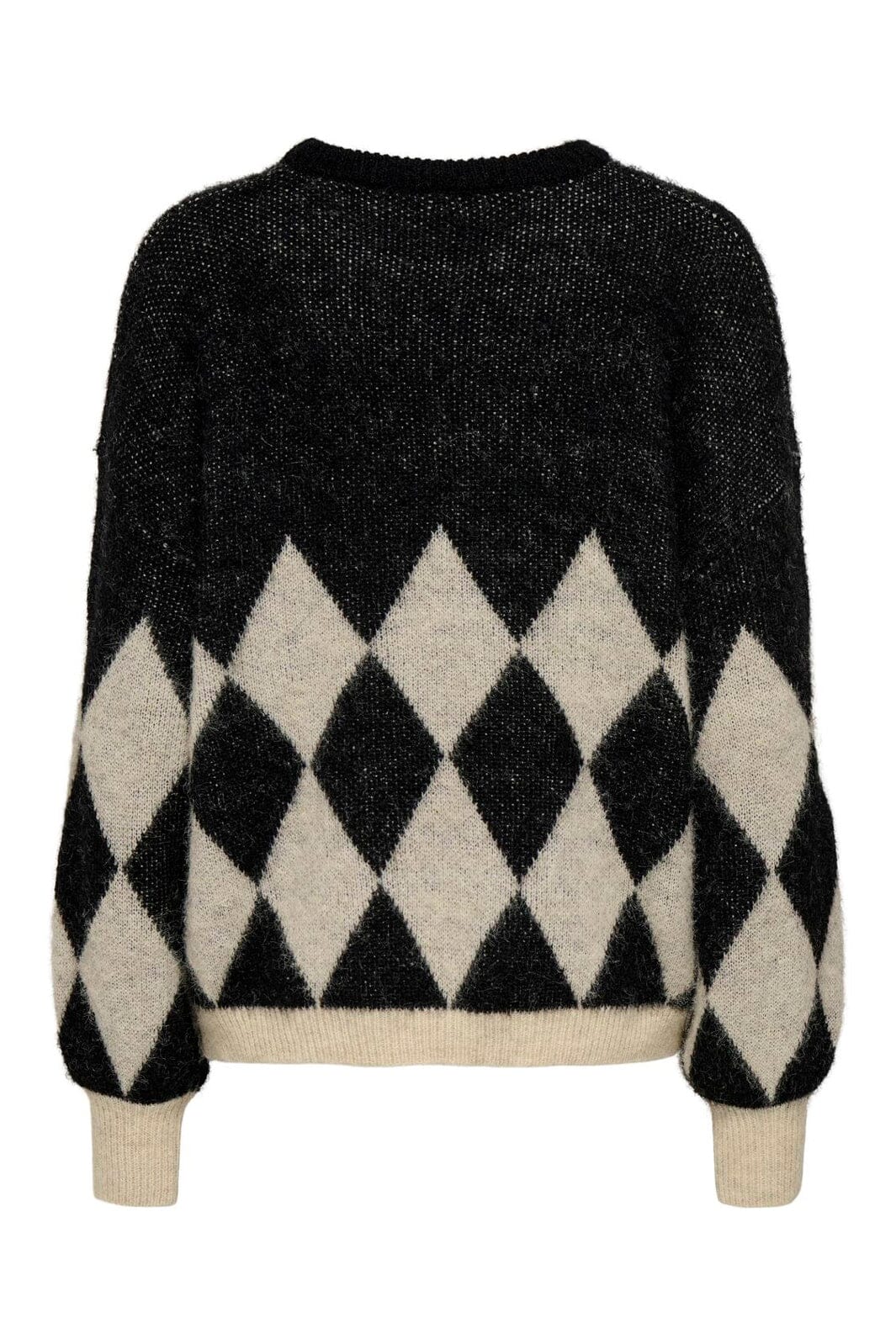 Only - Onlnoeme Life Ls Jq O-Neck Nca Knt - 4895268 Black Biscotti/Melange/Harlekin