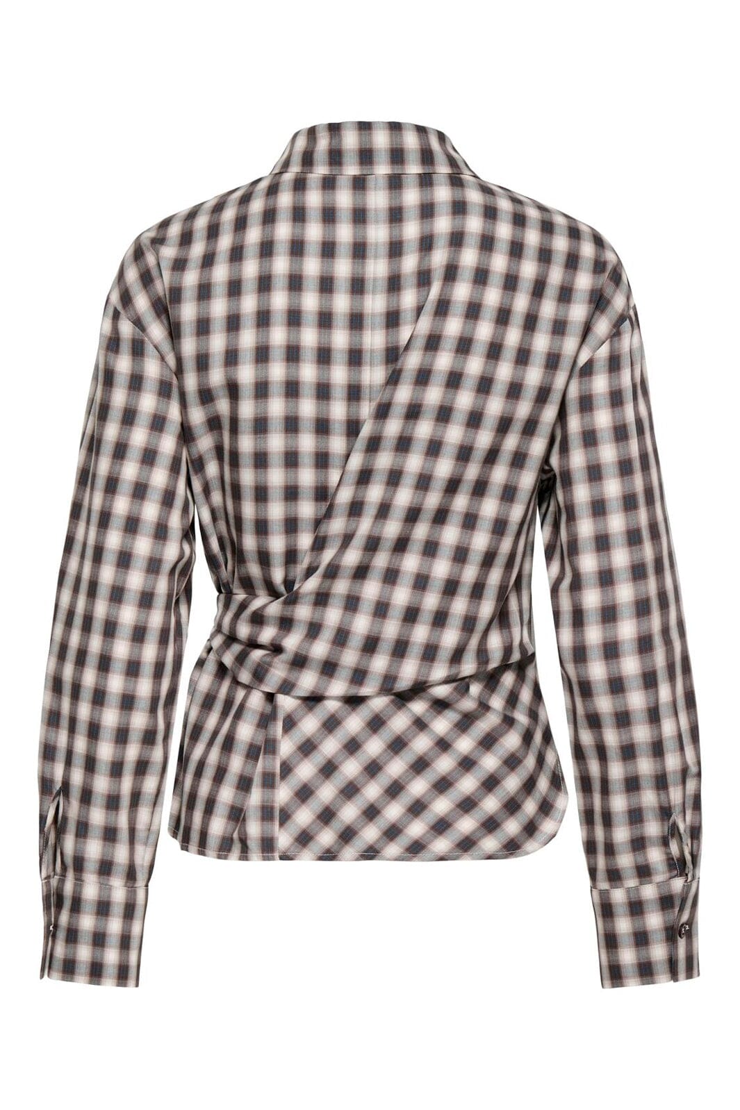Only - Onlnola Ls Check Wrap Shirt - 5232776 Malt Ball White/Blue
