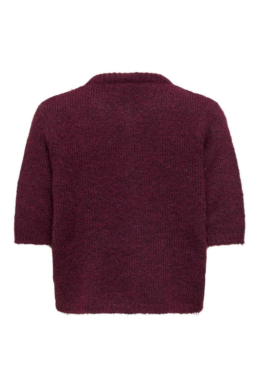 Only - Onlolivia Life Ss Bow Cardigan Knt - 4976298 Winetasting Black