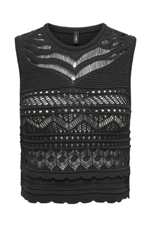 Only - Onlpaula Sl O-Neck Top Knt - 4710550 Black