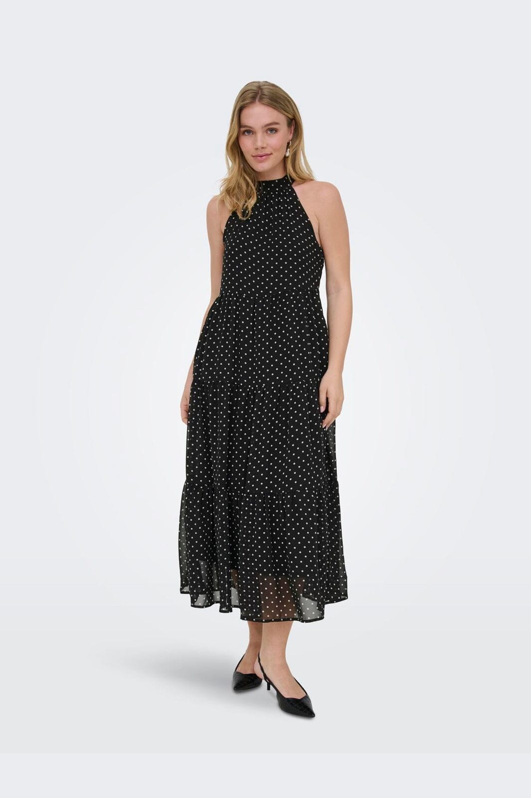 Only - Onlpetra Life Halter Neck Dress - 5092071 Black Cloud Dancer Dots