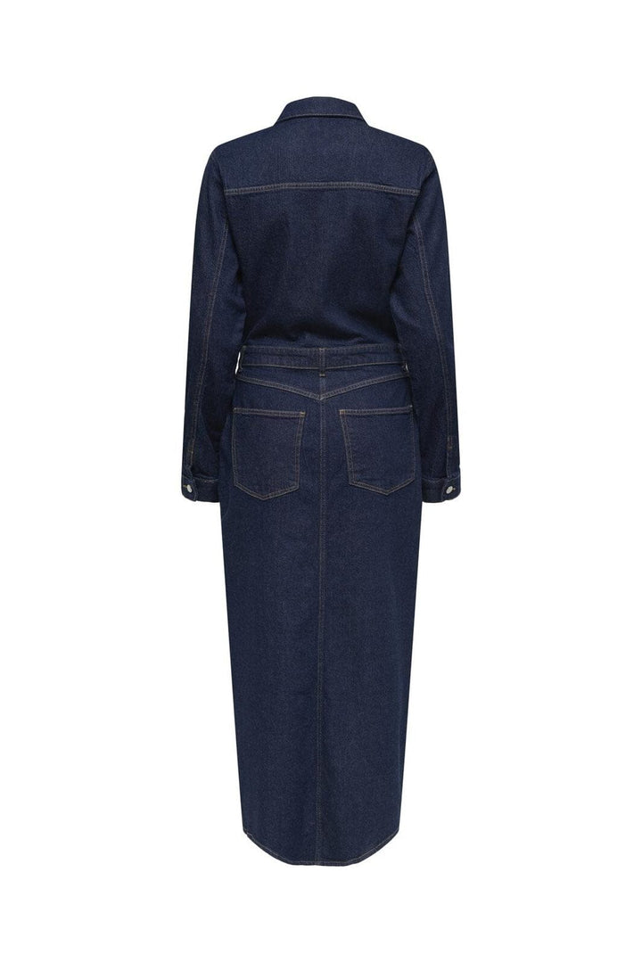 Only - Onlphilly Ls Maxi Dress Azg - 4944341 Dark Blue Denim Rinsewash