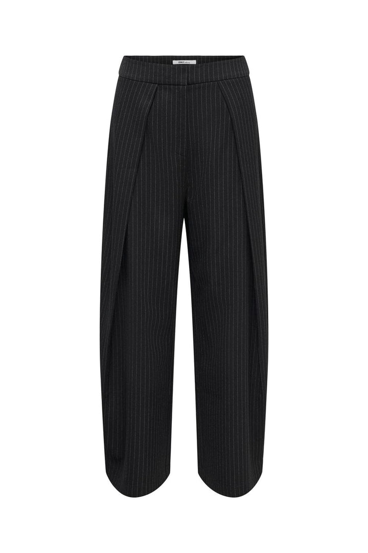 Only - Onlpinya Pleat Barrel Pant Tlr - 5205663 Black Cloud Dancer Pinstripes