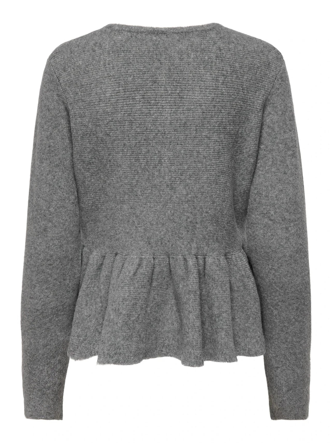 Only - Onlpiruet Ls Peplum Cardigan Knt - 4994972 Light Grey Melange Dtm Button Cardigans 