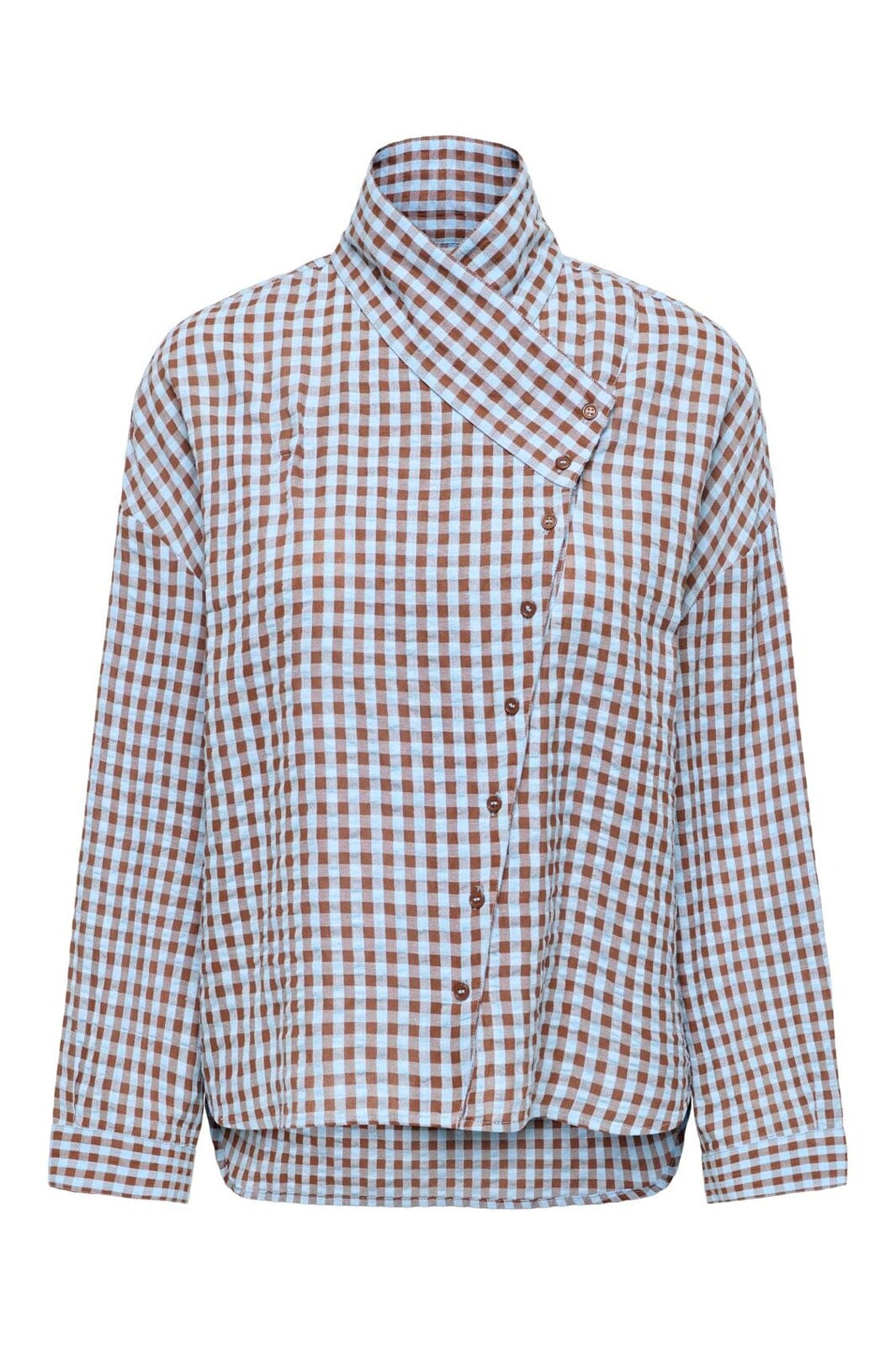 Only - Onlpriah Stanton Ls Assym. Shirt - 5195852 Cappuccino Clear Sky