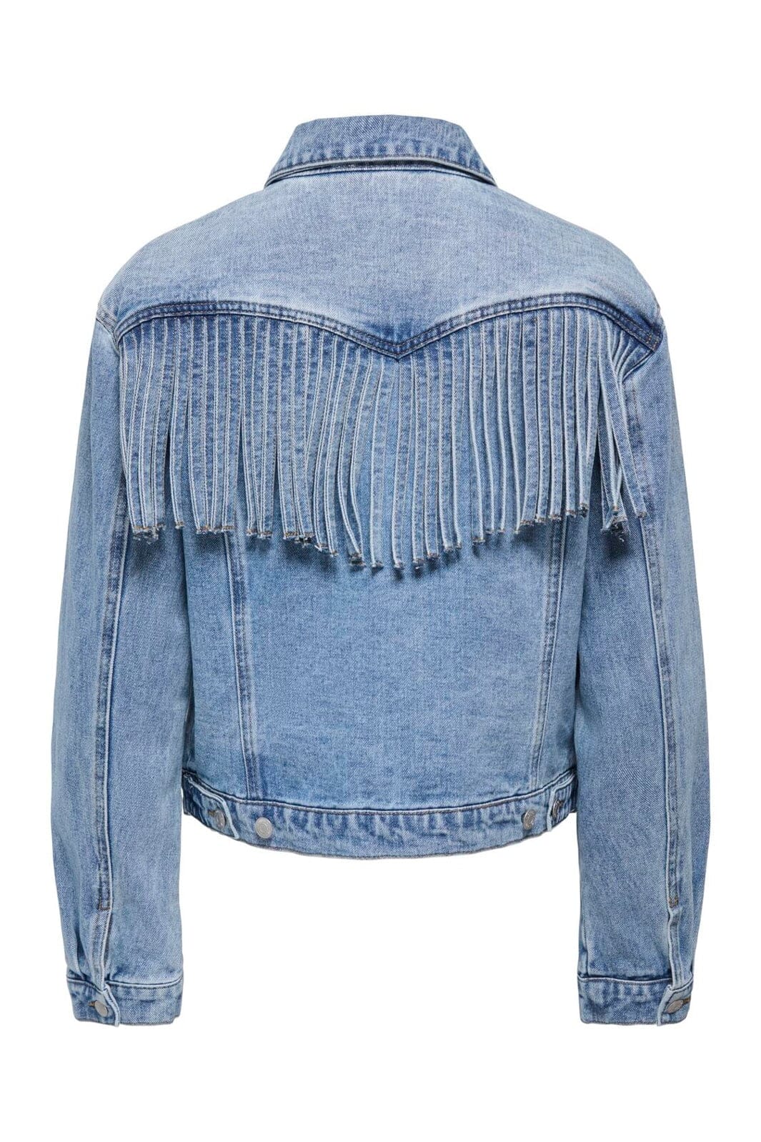 Only - Onlrikki Ls Fringe Jacket Gua - 5070706 Light Blue Denim