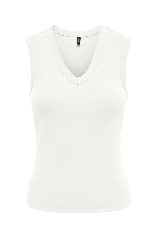 Only - Onlriley S/L V Neck Top - 5252844 Cloud Dancer