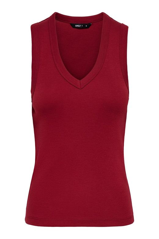 Only - Onlrina V-Neck Tank Top S/L - 5255758 Winery Toppe 