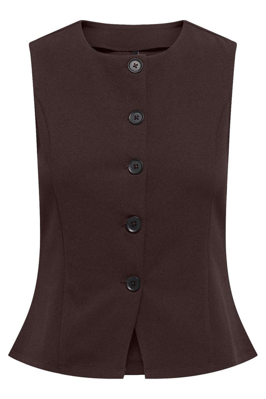 Only - Onlsania Life S/L Button Vest - 4928566 Black Coffee Veste 