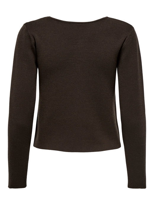 Only - Onlscarlett Ls Button Cardigan Knt - 4869112 Chocolate Torte Silver Button Cardigans 