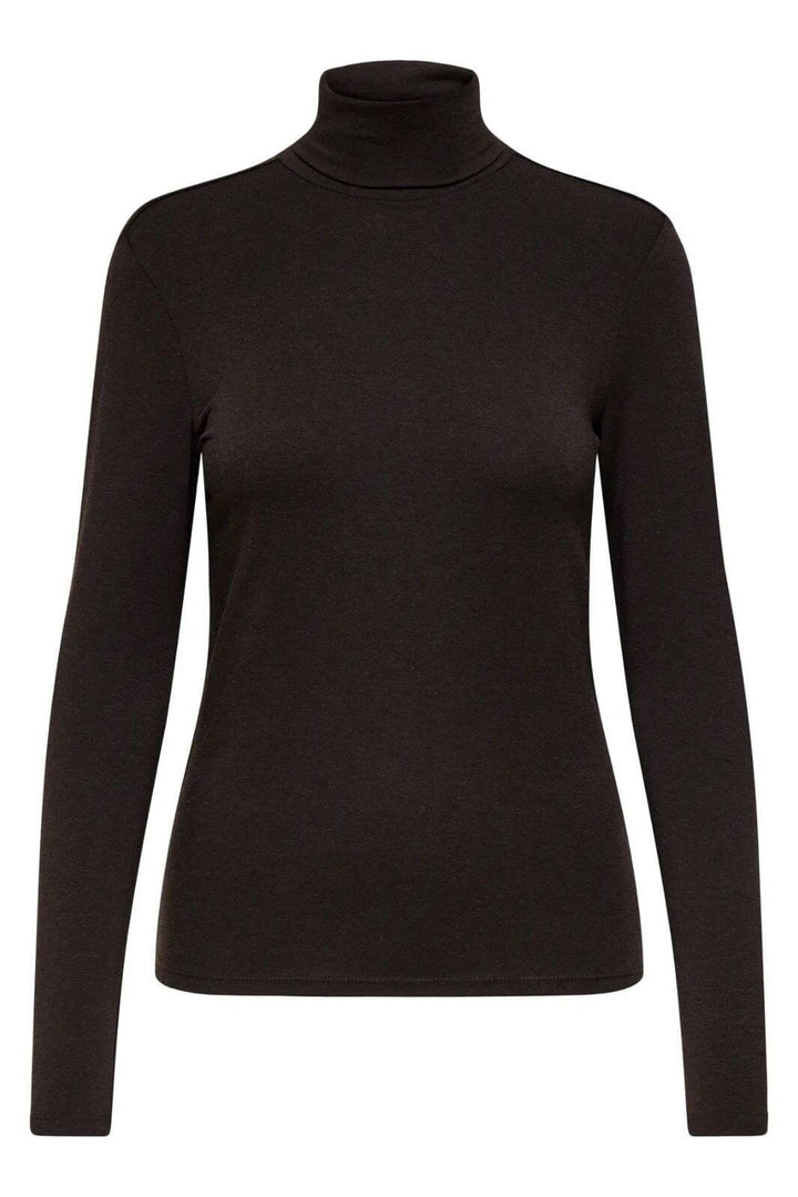 Only - Onlsia L/S Roll Neck Top Box - 4928790 Cabernet Melange Toppe 