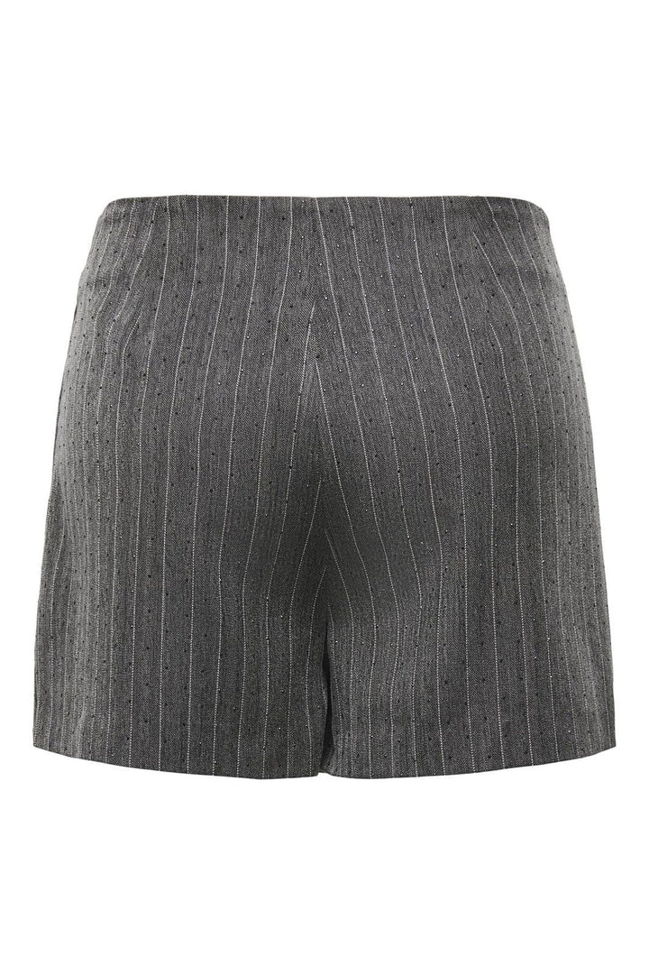 Only - Onlsiga Life Hb Rhine Skort Tlr - 4857889 Dark Grey Melange Pinstripe W. Rhinestone