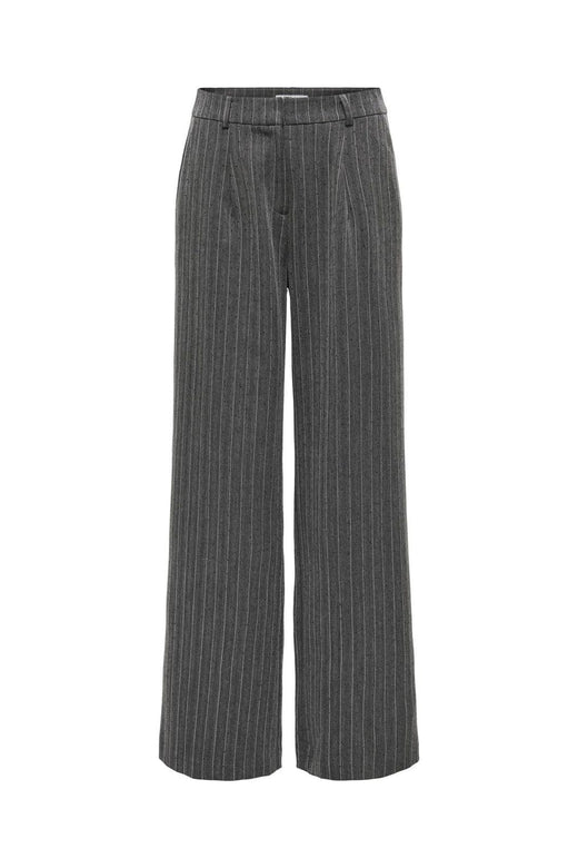 Only - Onlsiga Life Hb Rhine Wide Pant Tlr - 4857798 Dark Grey Melange Pinestripe W. Rhinestone