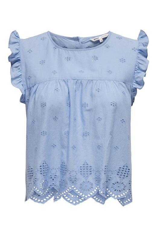 Only - Onlsilla Life S/L Frill Top 15213398 - 4494597 - Bel Air Blue