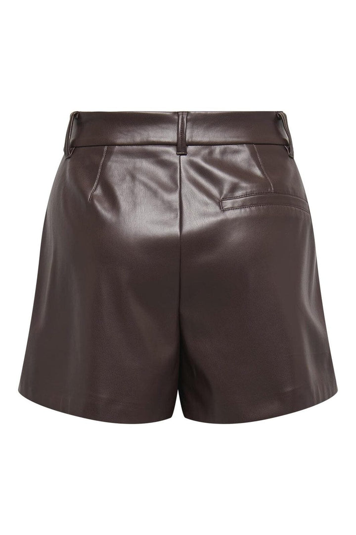 Only - Onlsmooth Faux Lea Shorts Cc - 4786411 Seal Brown