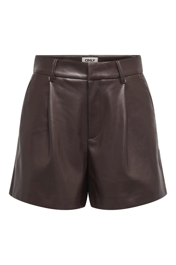 Only - Onlsmooth Faux Lea Shorts Cc - 4786411 Seal Brown