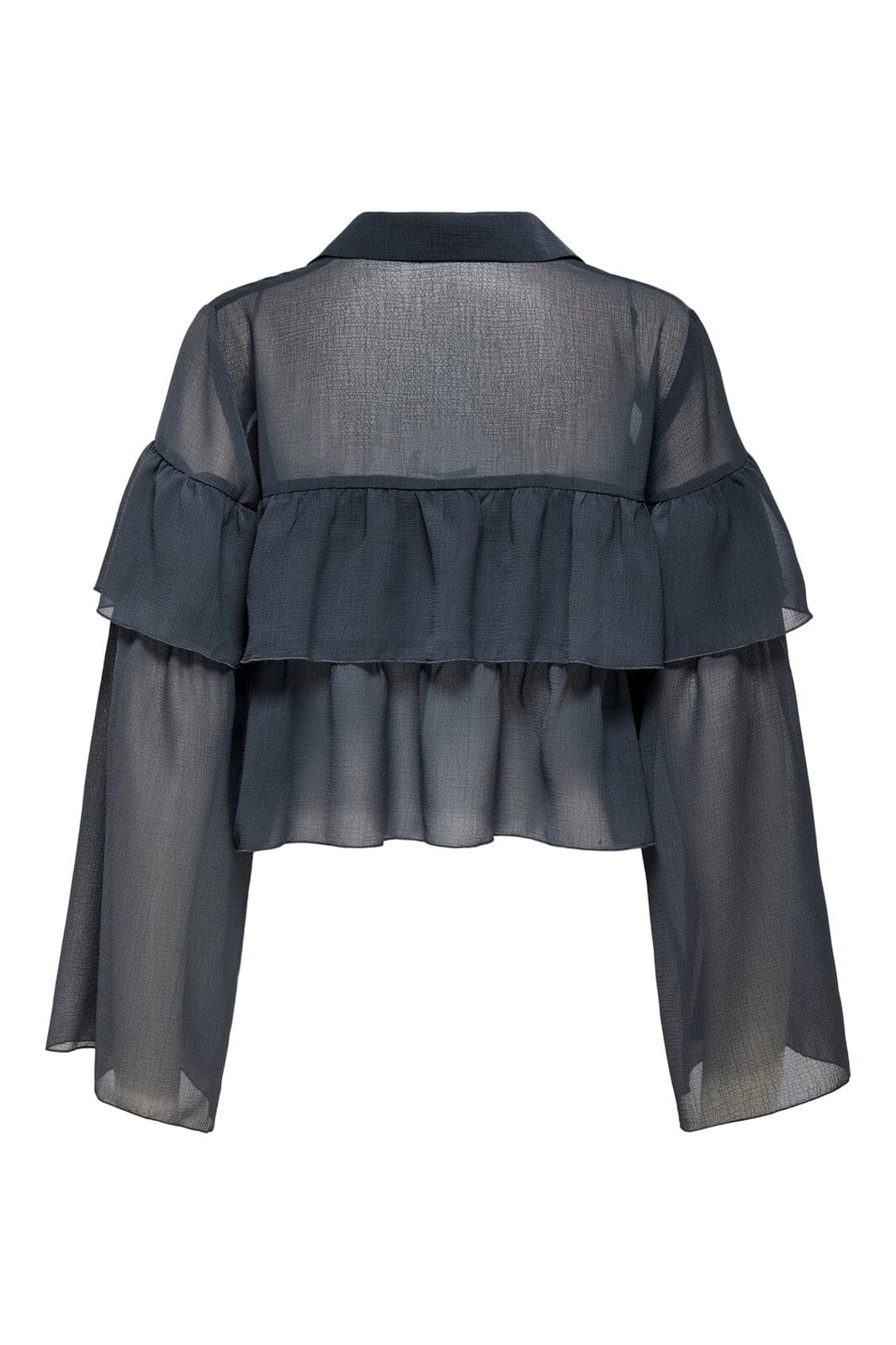 Only - Onlsuzzi L/S Frill Tie Top Ox - 4887373 Phantom