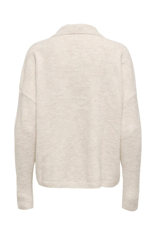 Only - Onltalio Ls Polo Neck Bf Knt - 4928919 Whitecap Gray Melange/Dtm Horn Button