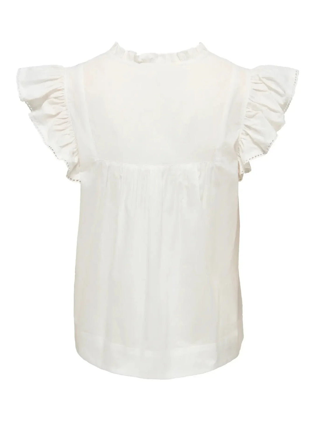 Only - Onltea-Idris S/L Frill Tape Top - 5014291 Cloud Dancer Toppe 