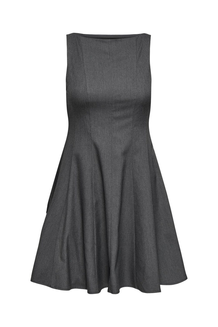 Only - Onlunita Life S/L Peplum Dress Tlr Ox - 4978189 Dark Grey Melange