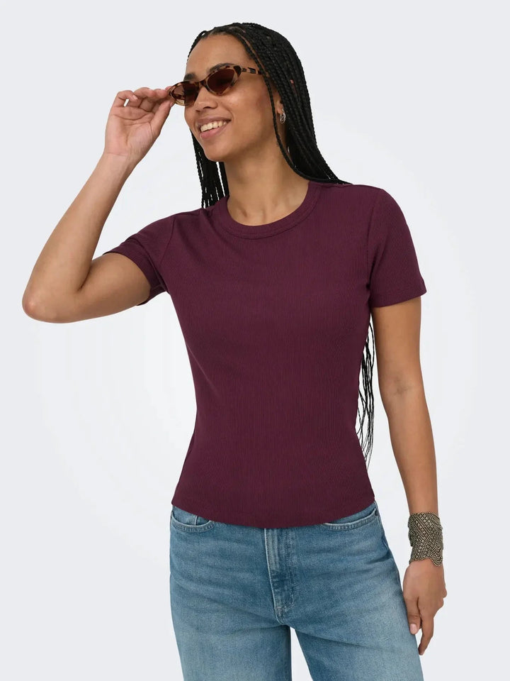Only - Onlval S/S O-Neck Top - 5051287 Fig T-shirts 