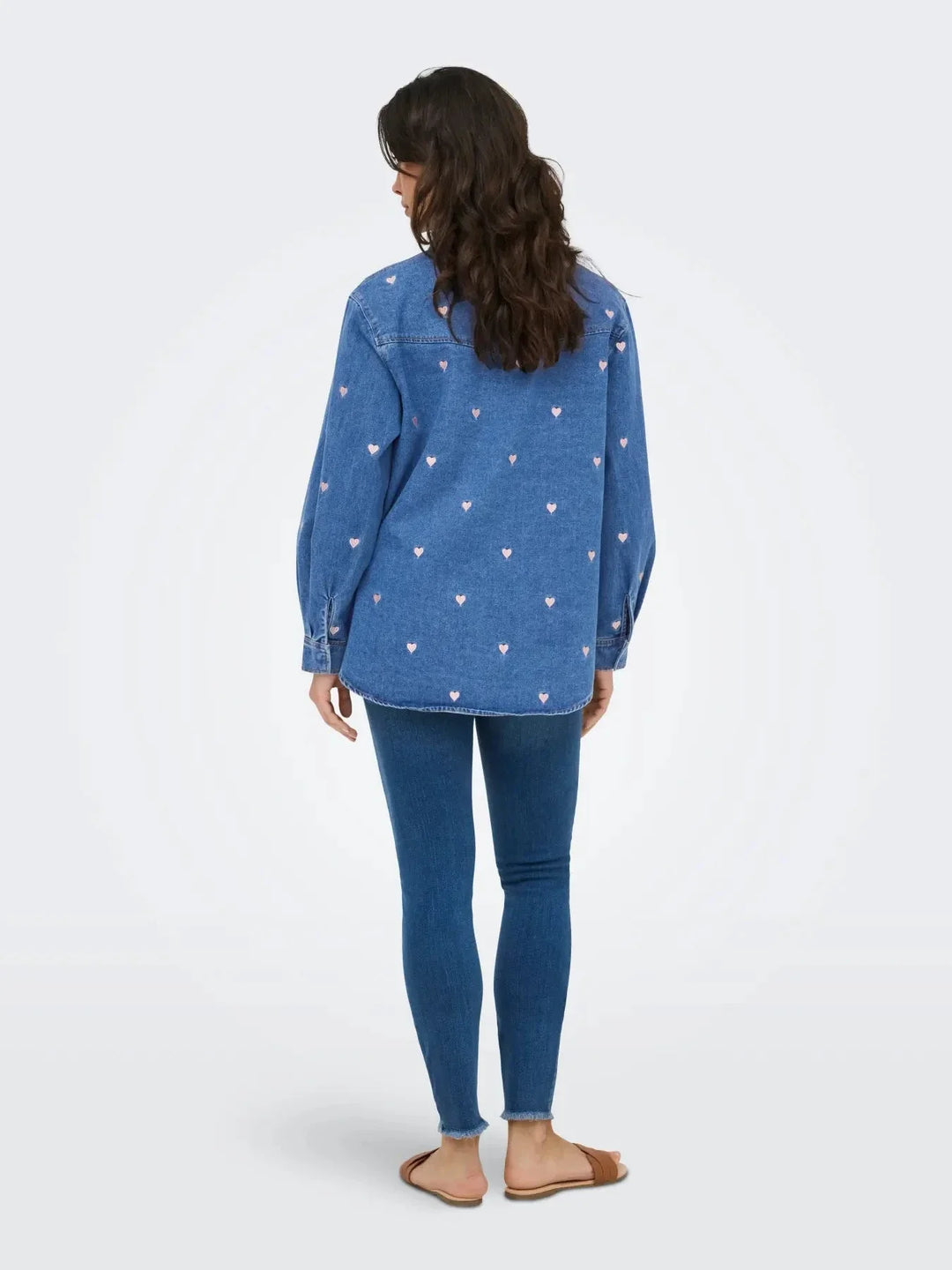 Only - Onlvera Ls Heart Shirt Gua - 5049510 Medium Blue Denim Skjorter 