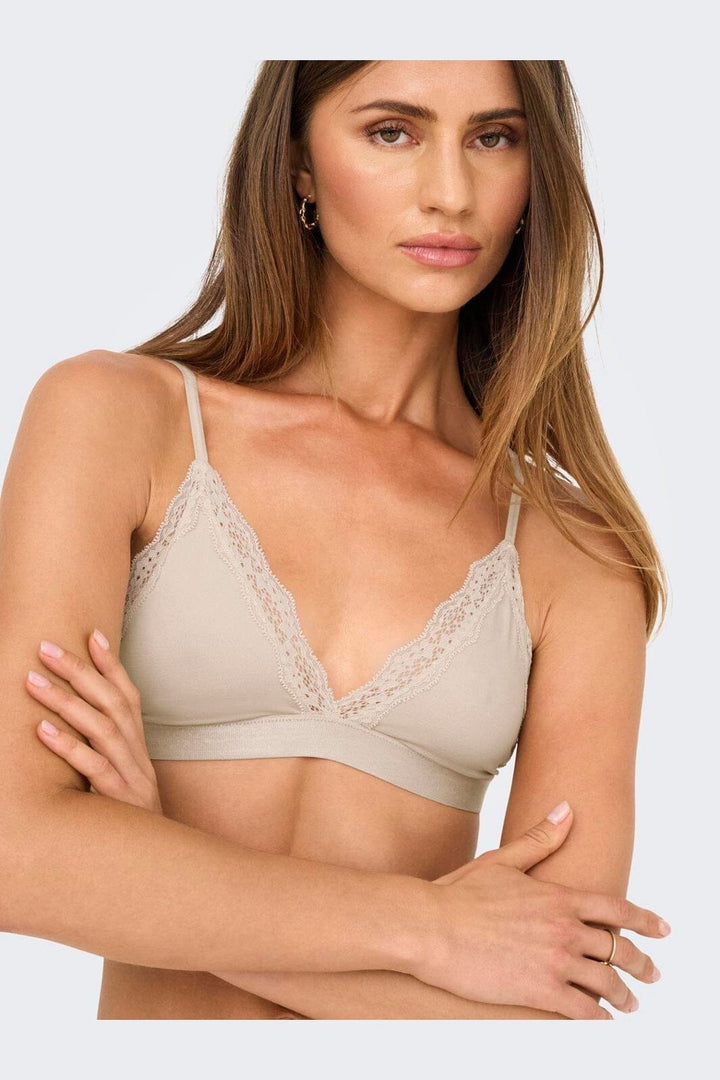 Only - Onlvicky Lace Unpadded Bralette Acc - 4816286 Peach Taffy